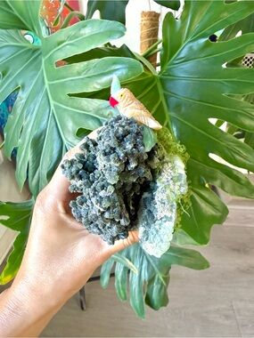 Gemstone Parrot carving on Prehnite - Collectors Art piece